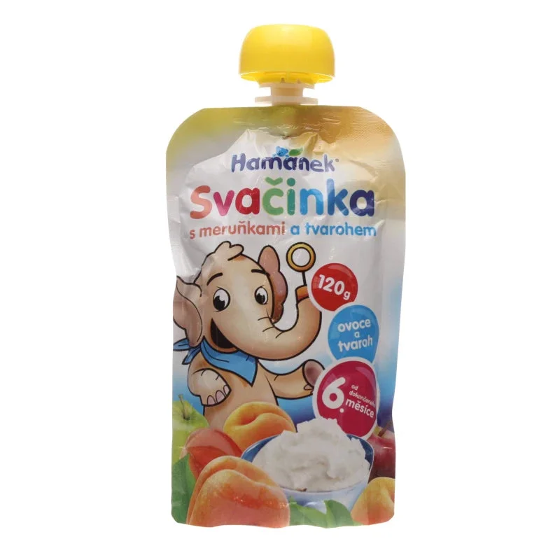 Hamanek Piure măr, caise, brânză 120g