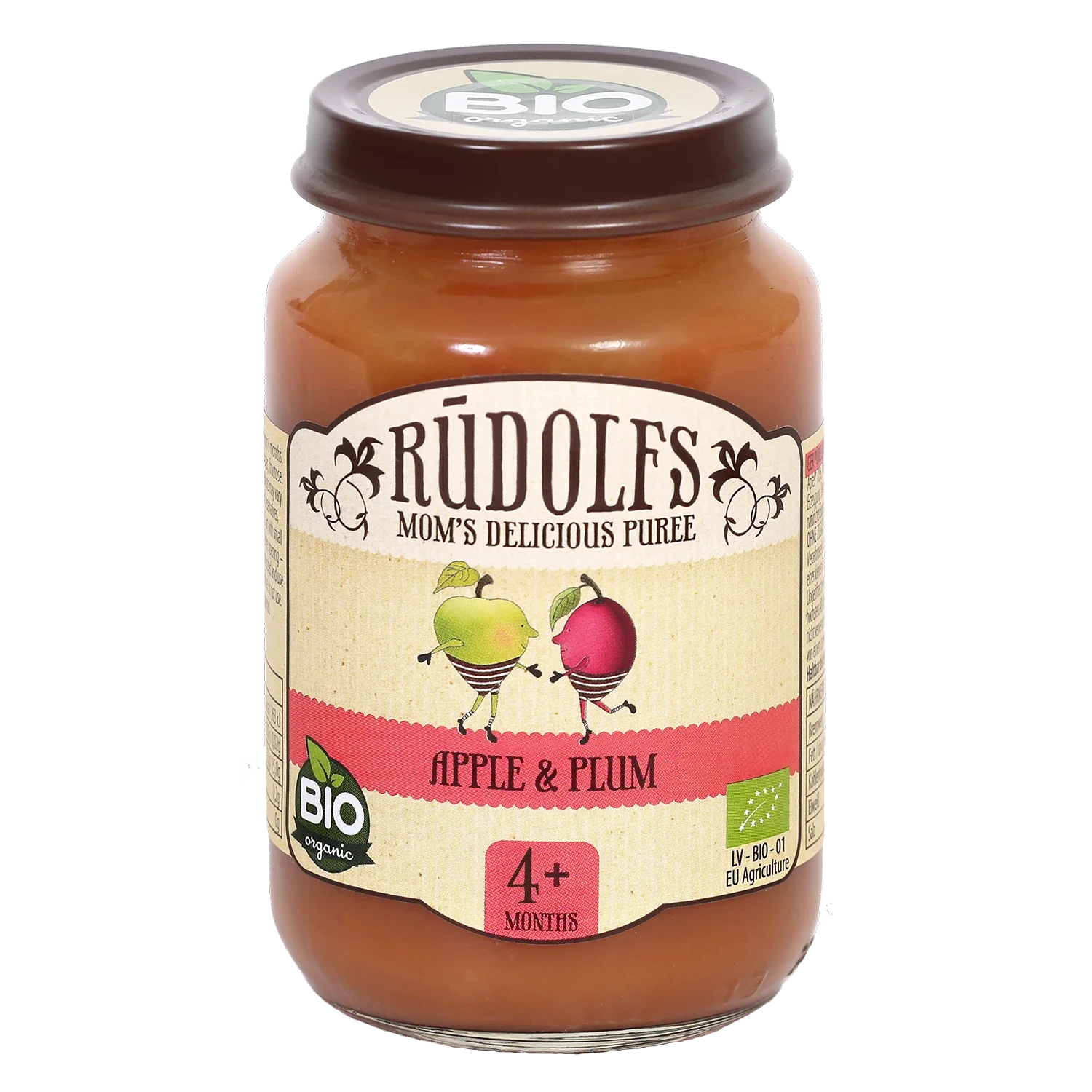 Rudolfs Organic Piure Mere, prune 190g (4+)