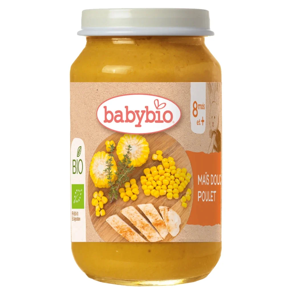 Babybio Piure din porumb dulce și carne de pui (8+) 200g