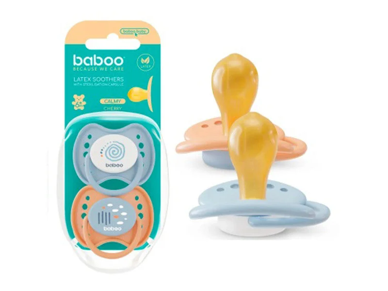 Baboo suzeta latex rotunda albastra 6M+ Calmy N2 5-048