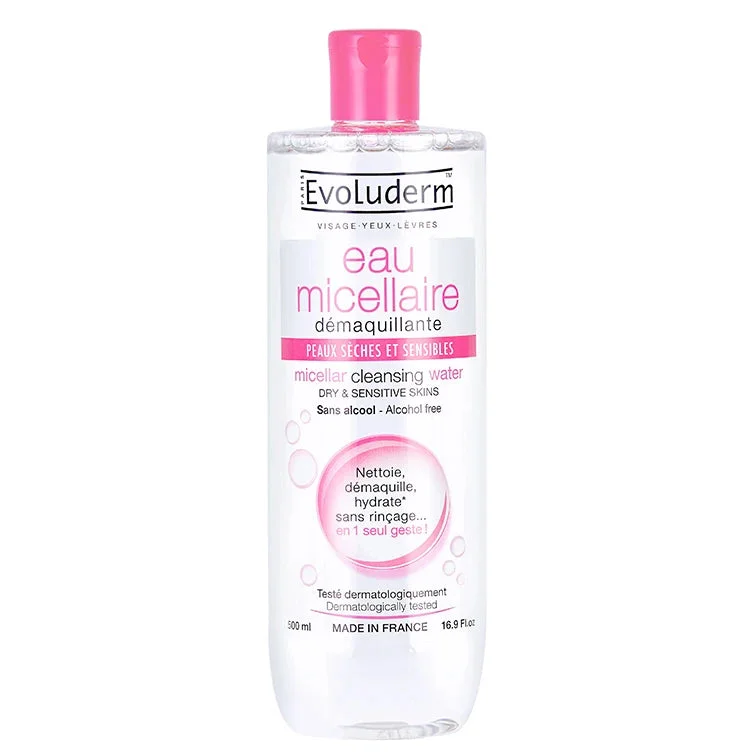 Evoluderm Apă micelară demachiantă pentru ten uscat și sensibil 500ml (15249)