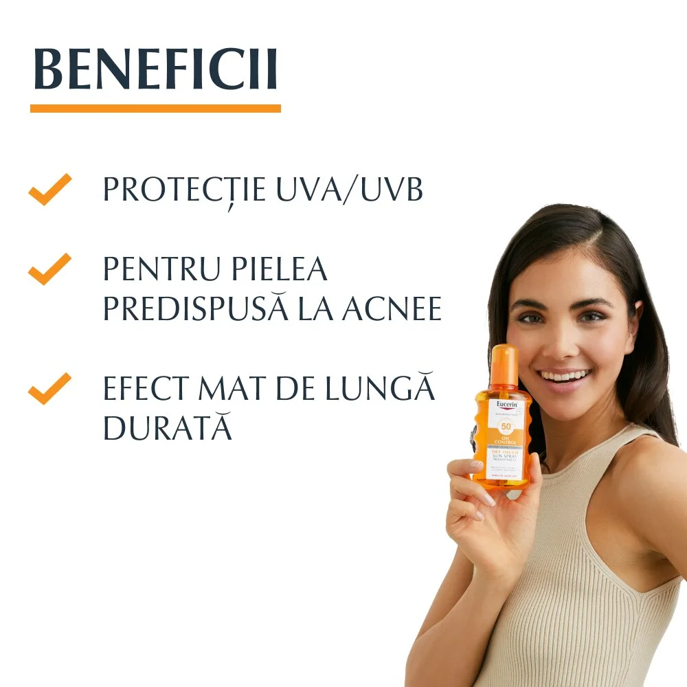 Eucerin Sun Oil Control Spray invizibil SPF 50+ 200ml