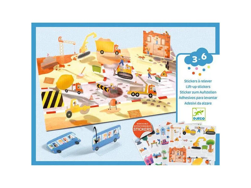Art toys DJ00043 CREATE WITH STICKERS - Lift-up stickers - Vehicles