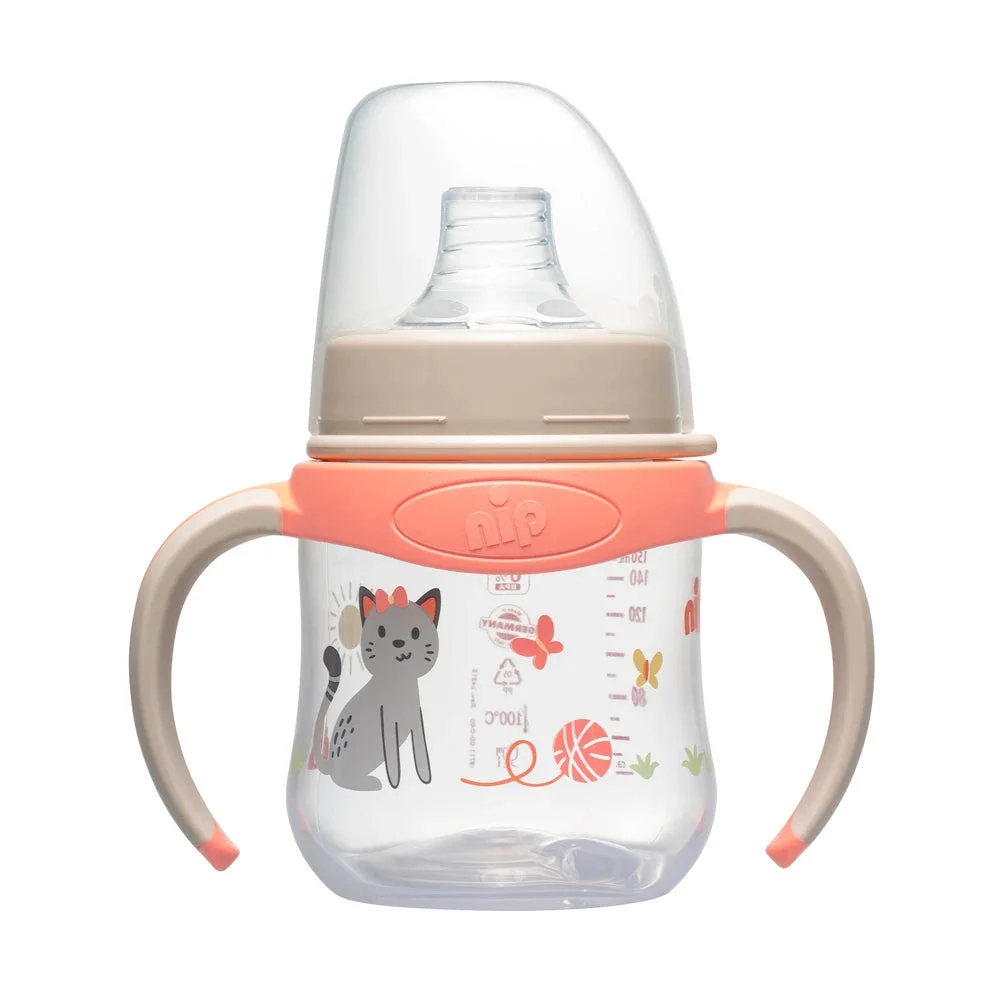NIP Sticluta de antrenament plastic, oranj, (6+luni)150ml