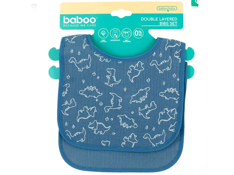 Baboo baveta din muselina cu strat dublu albastru 0+M 2buc 11-029