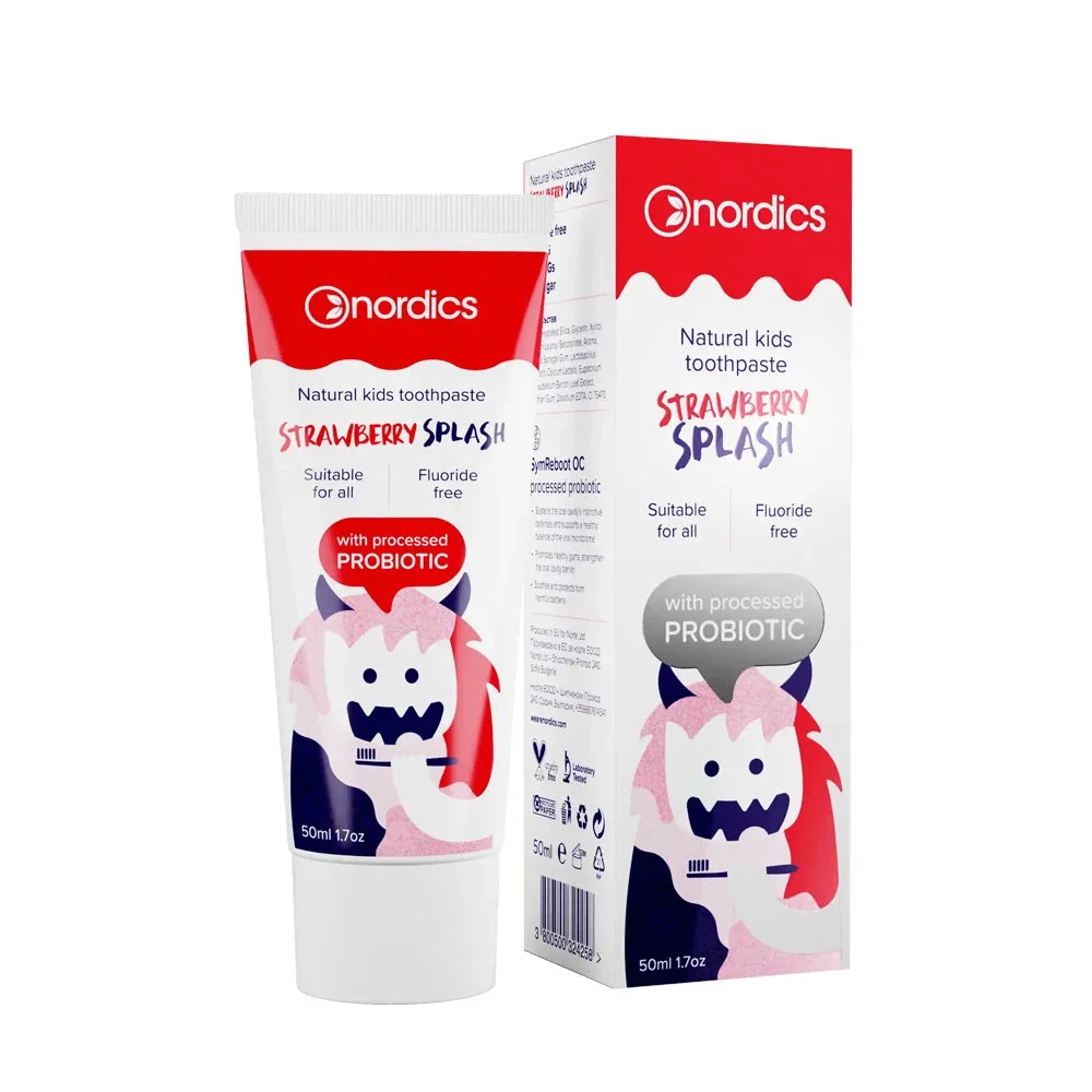 Nordics Pastă de dinți pentru copii 0+ Strawberry Splash 50ml