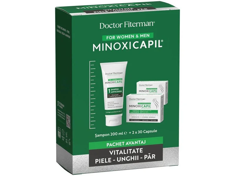 Doctor Fiterman SET Minoxicapil Anticadere sampon 200 ml+2 cutii Minoxicapil caps. N30