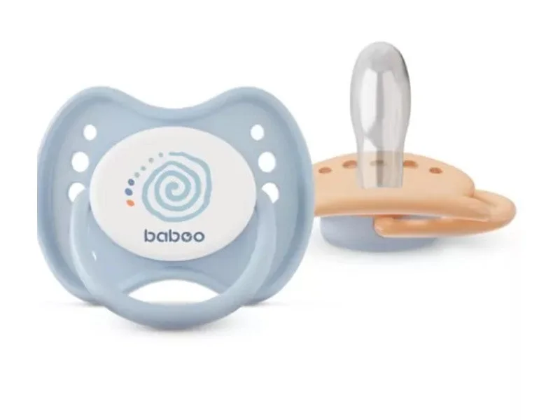 Baboo suzeta silicon rotunda albastra 6M+ Calmy N2 5-052