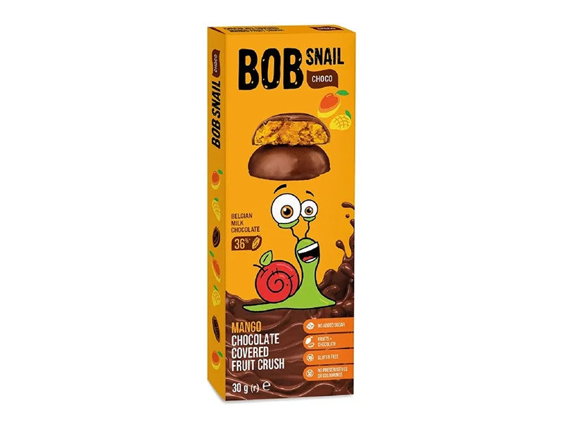 Bob Snail Dulciuri naturale mango-ciocolată belgiana 30g