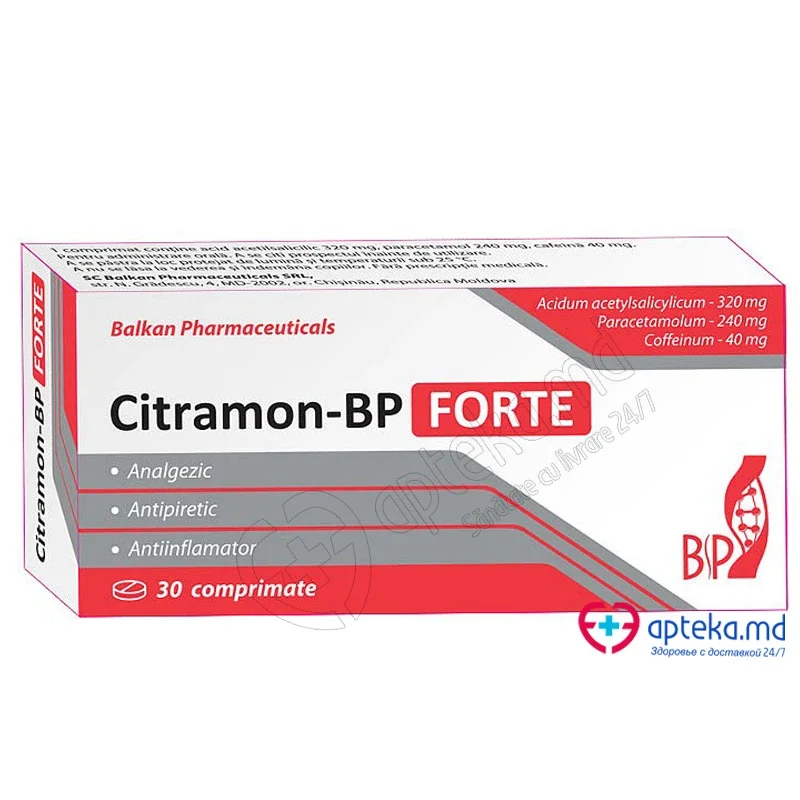 Citramon-BP Forte comprimate 320 mg/240 mg/40 mg N10x3