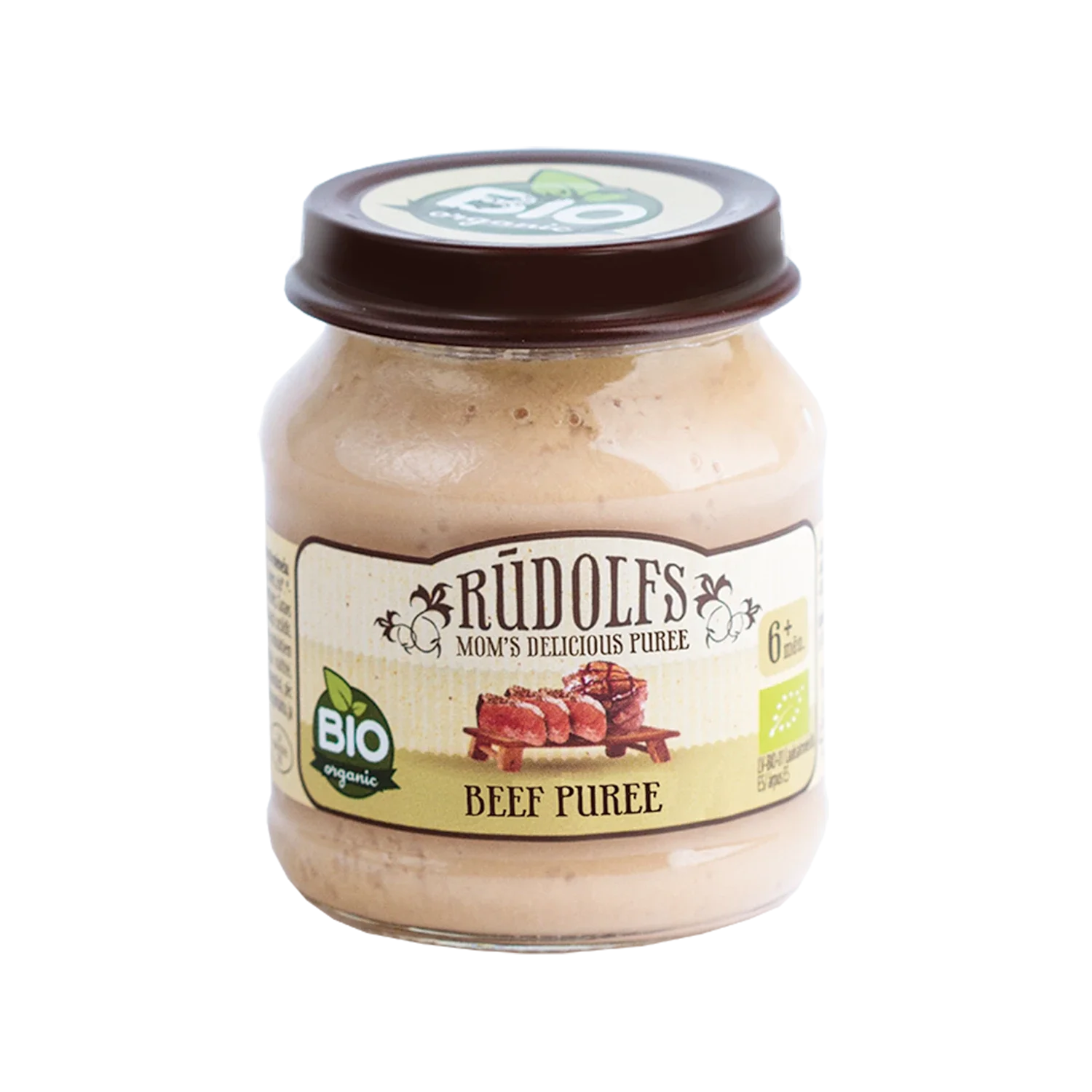 Rudolfs Organic Piure Carne de vită 120g (6+)