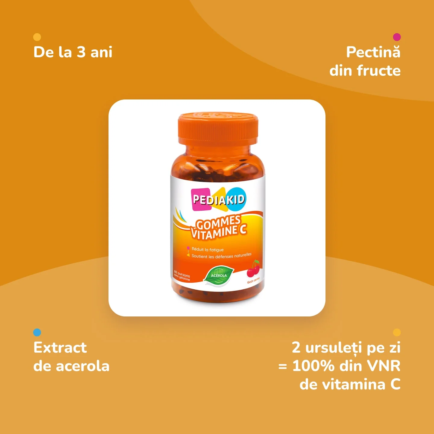 INELDEA Pediakid Vitamina C ursuleți gumati N60
