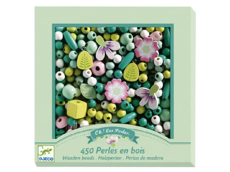 Art toys Margele din Lemn Flori si frunzis DJ09808