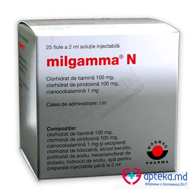Milgamma N sol. inj. 0,5 mg + 50 mg + 50 mg/ml 2 ml N5x5