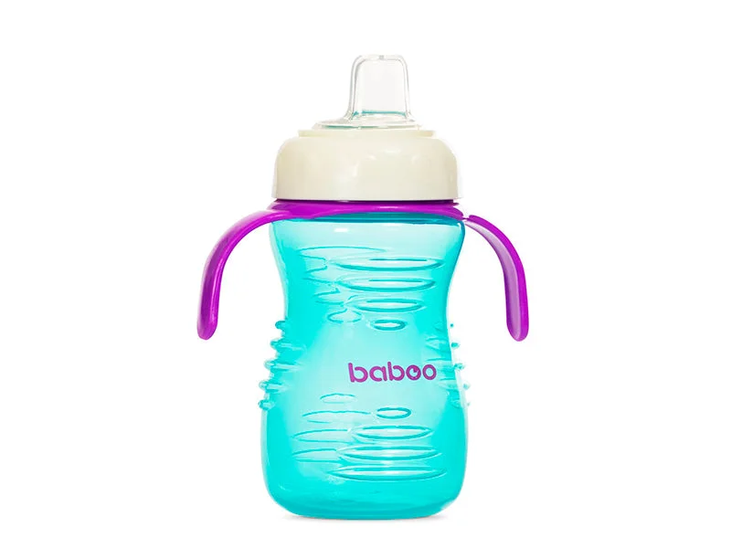Baboo cana nasuc silicon cu maner 260ml verde 6M+ 8-024