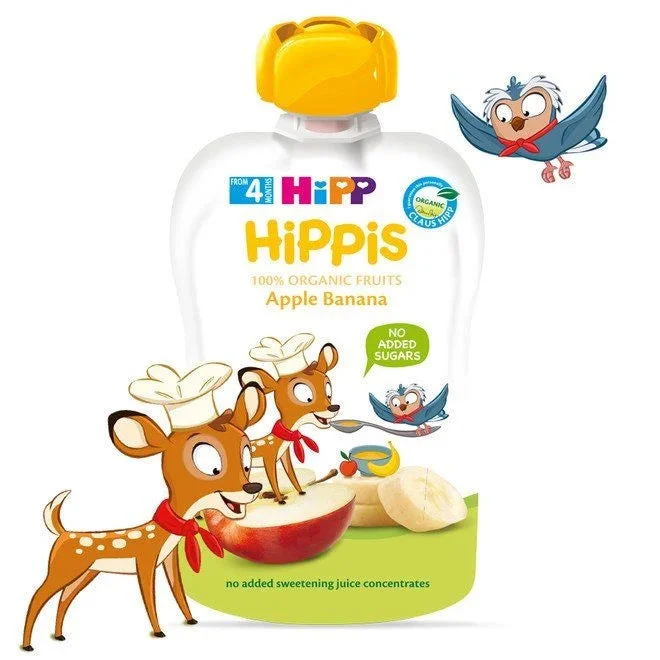 Hipp 8573 Surpriză din fructe măr și banană (4 luni) 100g (TVA=20%)