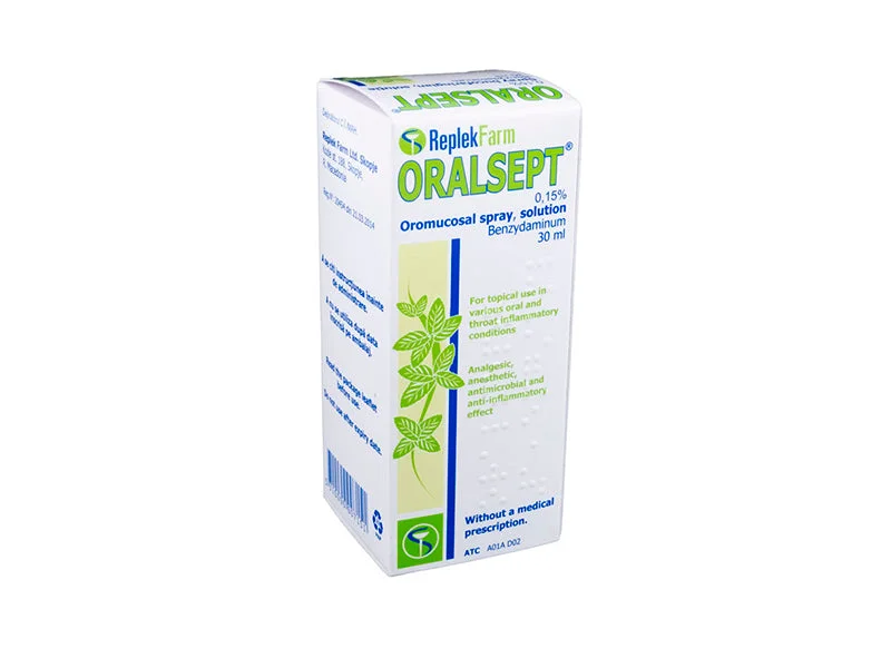 Oralsept 0.15% spray bucofaring, sol. 30ml