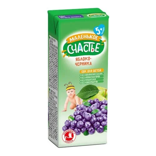 Malenikoe Sciastie Suc măr,afine nectar 0.2l