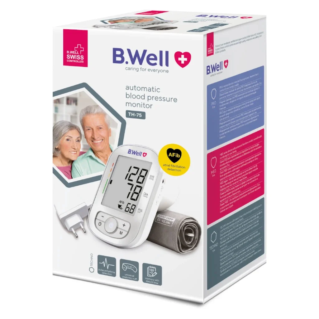B.Well Tonometru Premium automat pentru braț cu detectarea fibrilatiei arteriale (TH-75)