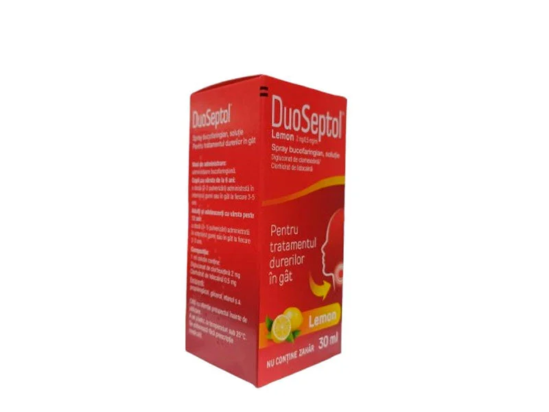 Duoseptol Lemon spray bucofaringian, solutie 2 mg/0,5 mg/ml 30 ml N1