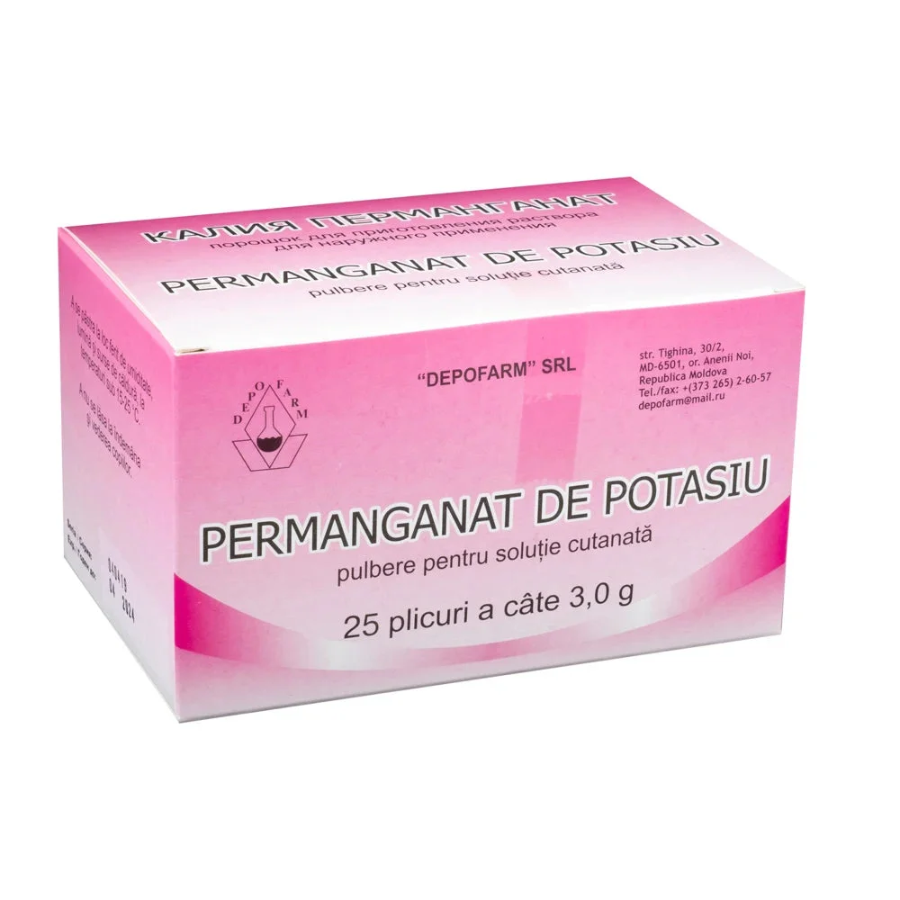 Permanganat de potasiu 3g pulb. N25