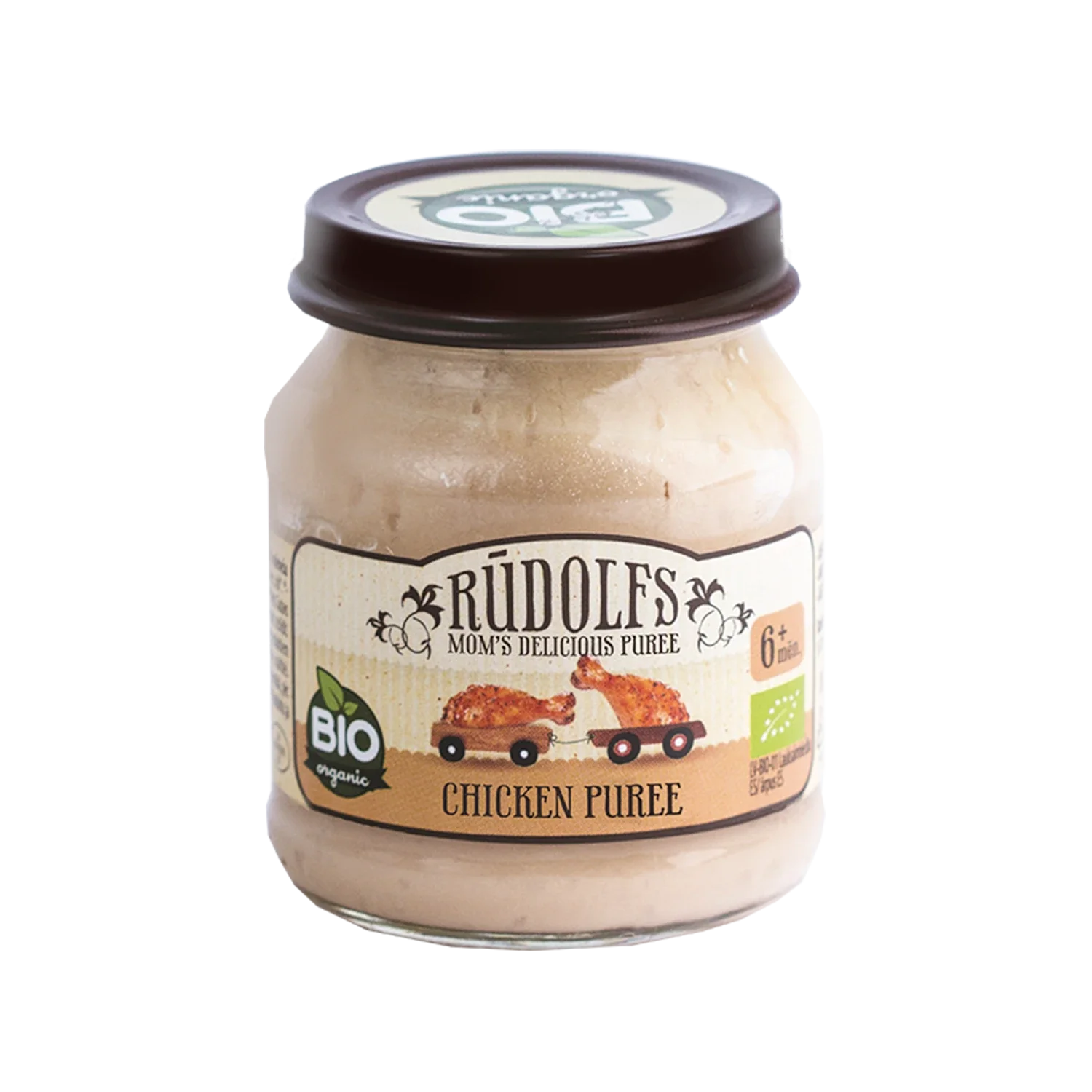 Rudolfs Organic Piure Carne de pui 120g (6+)