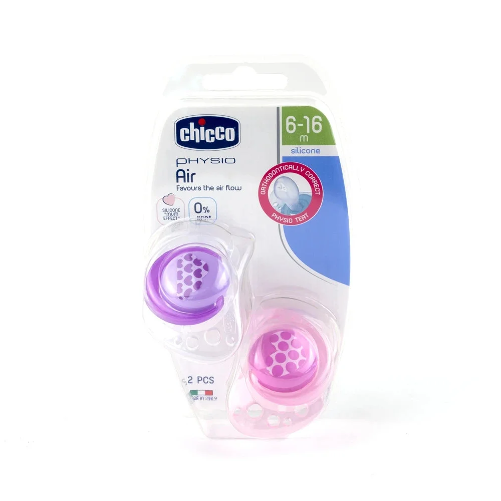 Chicco Suzeta Physio Air silicon p/u fetite, 6+, 2 buc (7503211)