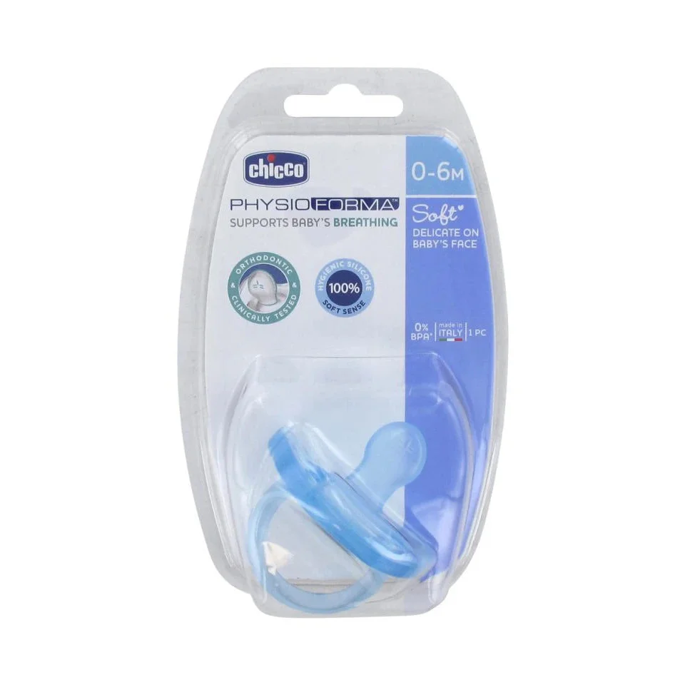 Chicco Suzeta ortodontica silicon albastra, 0+, 1 buc (27112)