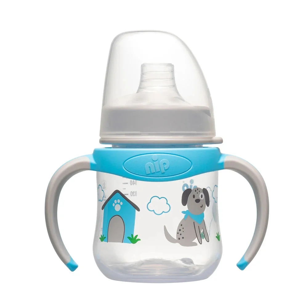 NIP Sticluta de antrenament plastic, albastru, 6+luni, 150ml