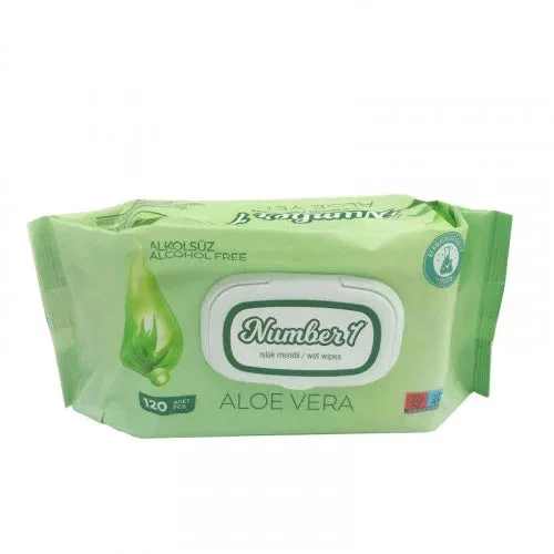 Number1 Aloe Vera Șervetele umede cu capac N120