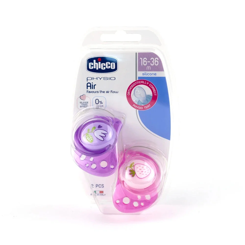 Chicco Suzeta Physio Air silicon p/u fetite, 16+, 2 buc (7503411)
