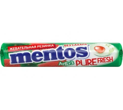 Mentos Gumă de mestecat Roll Pure Fruit Pepene Verde 15,5g