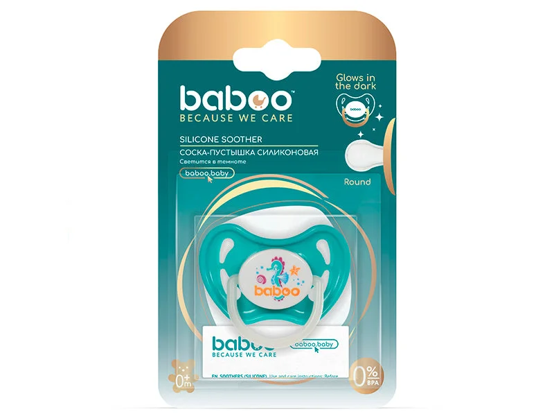 Baboo suzeta silicon rotunda albastra 0M+ 5-037