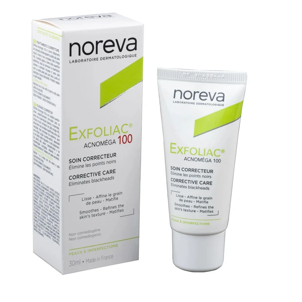 Noreva EXFOLIAC ACNOMEGA 100 Cremă 30ml (tratamentul acneei formele ușoare și moderate)