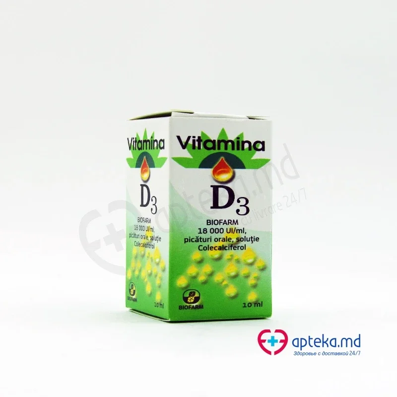 Vitamina D3 Biofarm 18000 UI/1ml pic. orale, sol. 0,45 mg/ml 10 ml N1