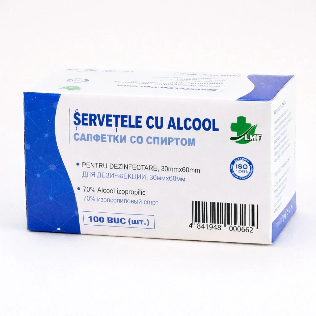 Servetele cu alcool ambalate individual N100