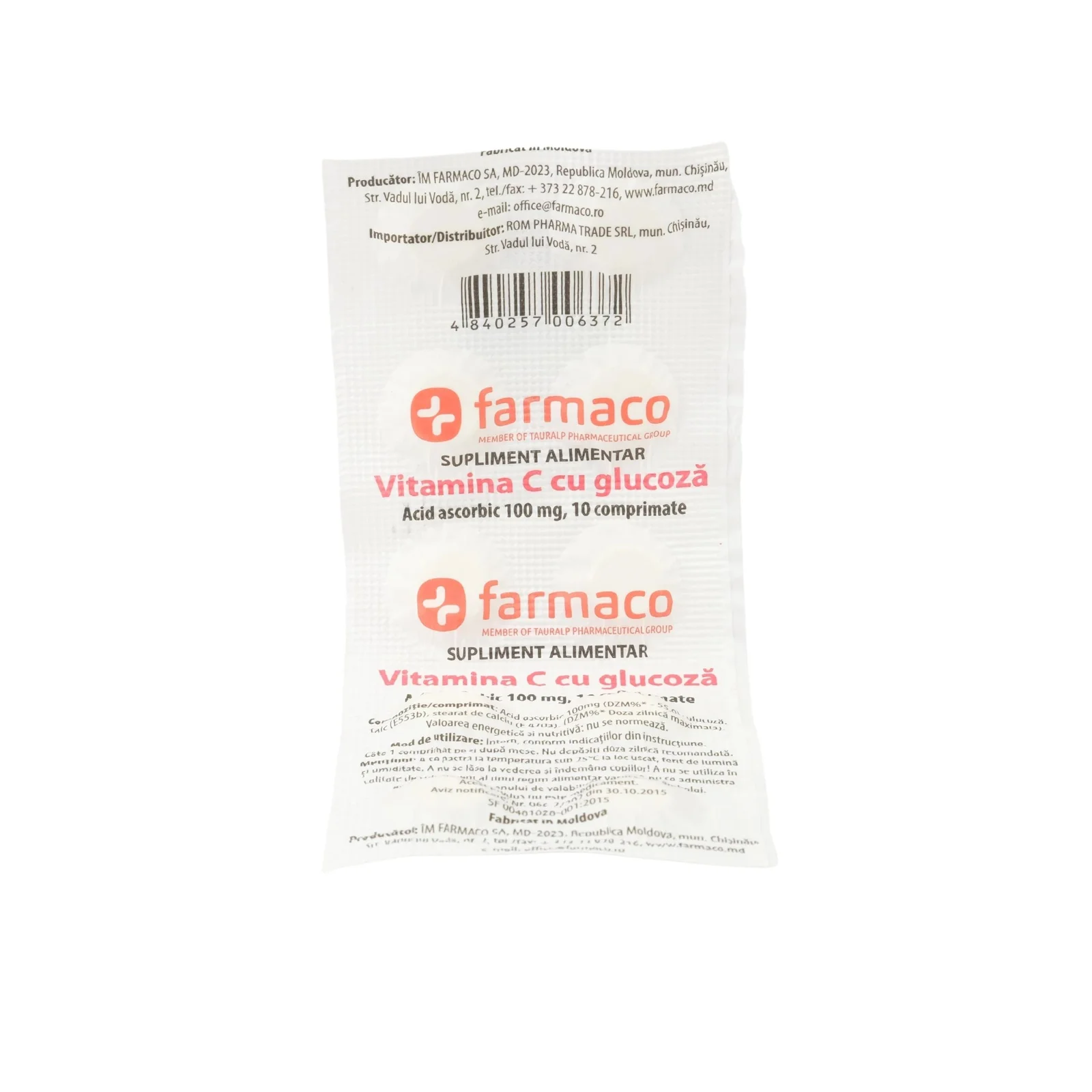 Acid ascorbic cu zahăr 25mg comprimate Lamaie N10 OTC