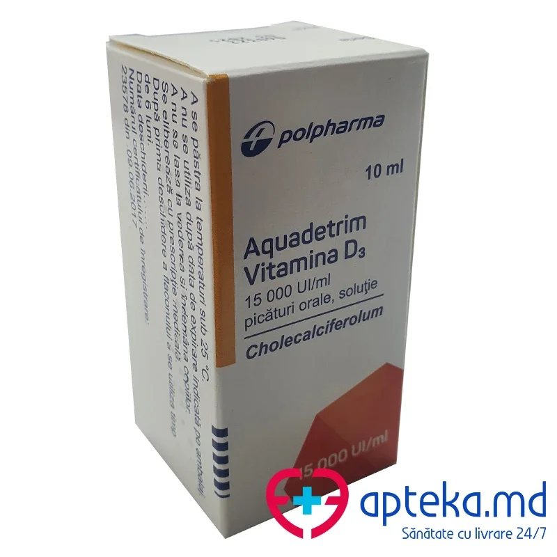 Aquadetrim Vitamina D3 pic. orale, sol. 15000 UI/1 ml 10 ml N1