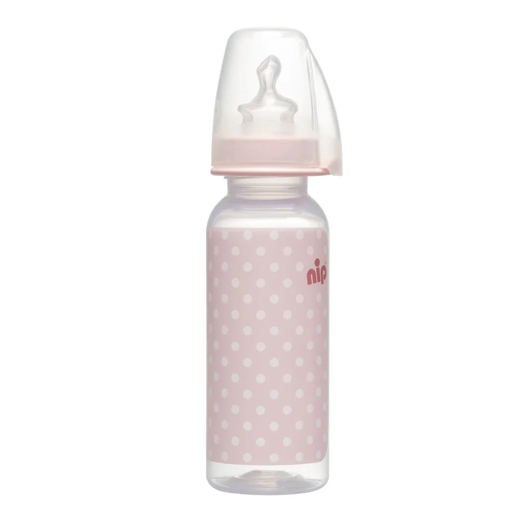 NIP Trendy Biberon plastic, flux S, tetină anatomică, silicon, anti-colici, mărime 1 (0-6luni) 250ml