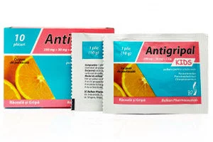 Antigripal Kids Portocala 250mg/30mg/2mg pulb./sol.orala