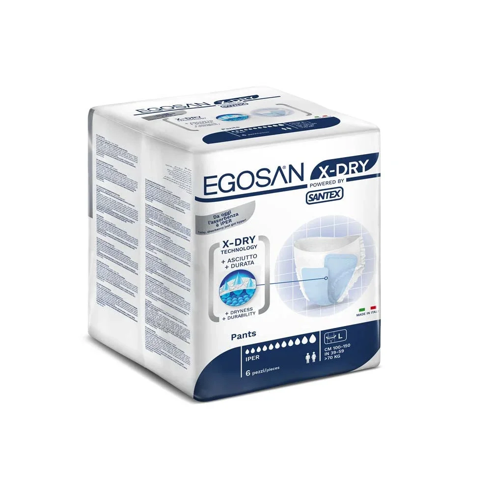 Egosan chiloți X-Dry Hiper, L, >70kg, 100-150cm, 6 buc