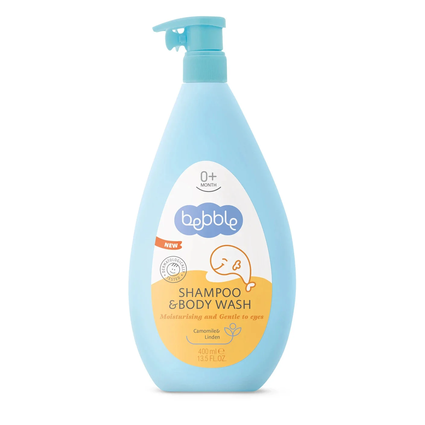 Bebble Șampon și gel de dus pentru copii Mușețel și Tei, 0+, 400 ml