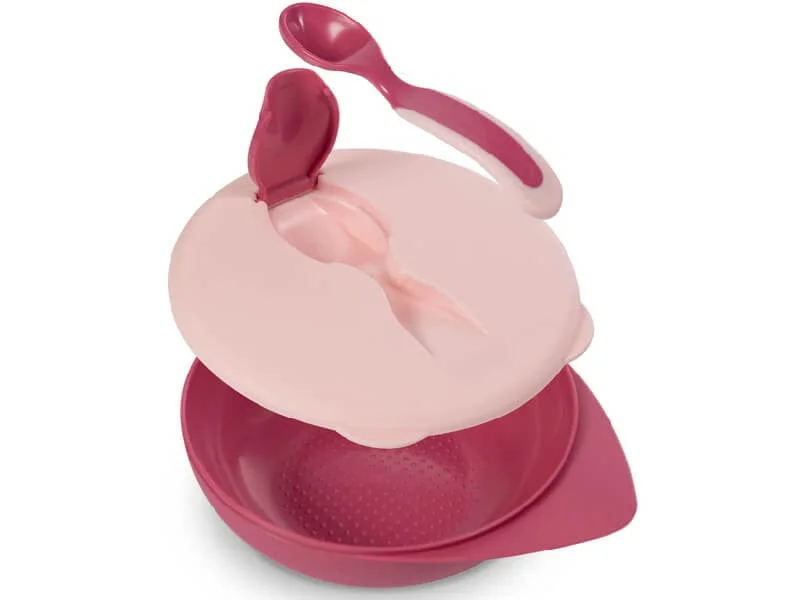 Baboo lunch box + lingura roz 6M+ 9-027