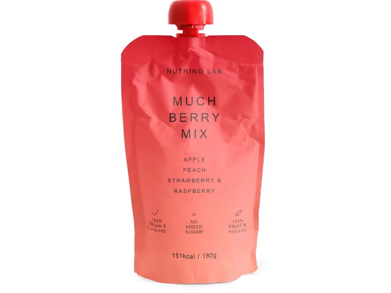 NutrinoLab Piure mere-piersici-capsuni-zmeura 180g (p/u adulti)