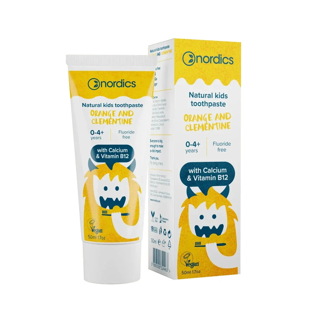 Nordics Pastă de dinți pentru copii orange + clementina, 0-4+ ani, 50ml