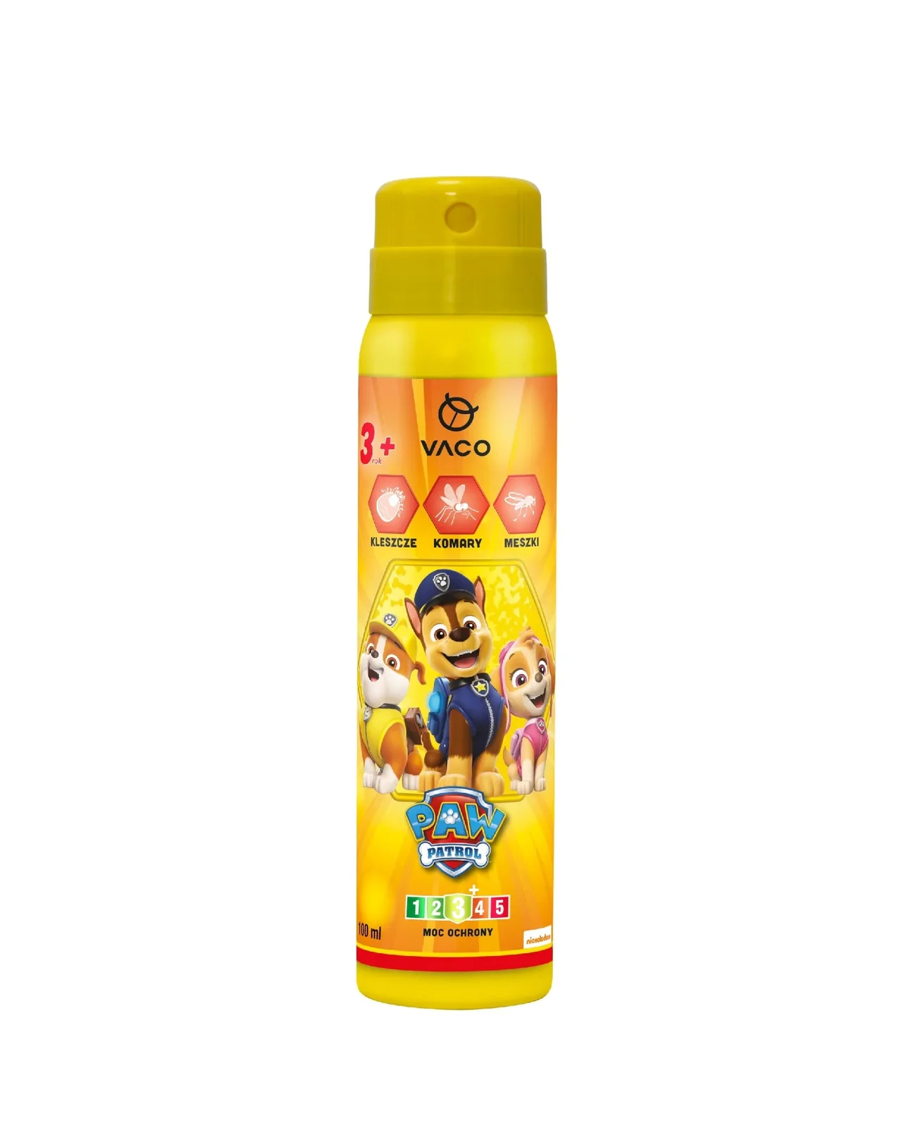VACO Paw Patrol Aerosol 3in1 contra țânțari, căpușe, musculite pentru copii 3 ani+, 100ml N1